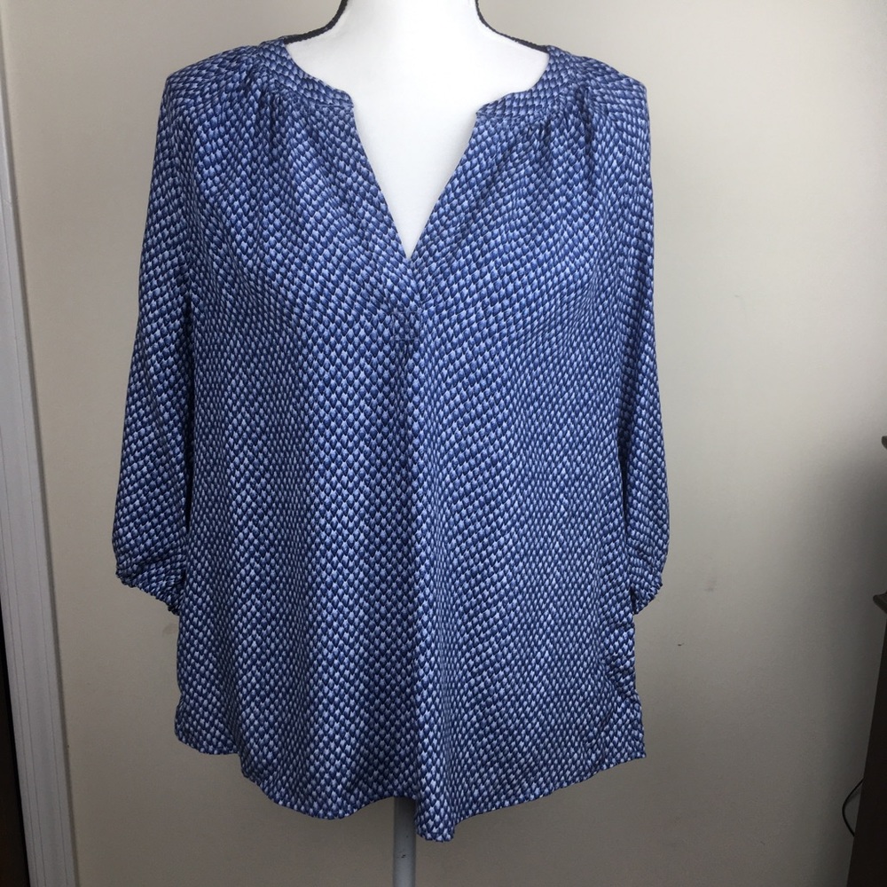 Joie 100% silk 3/4 sleeve printed top medium